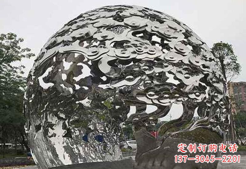 南阳不锈钢祥云镂空球拱门雕塑