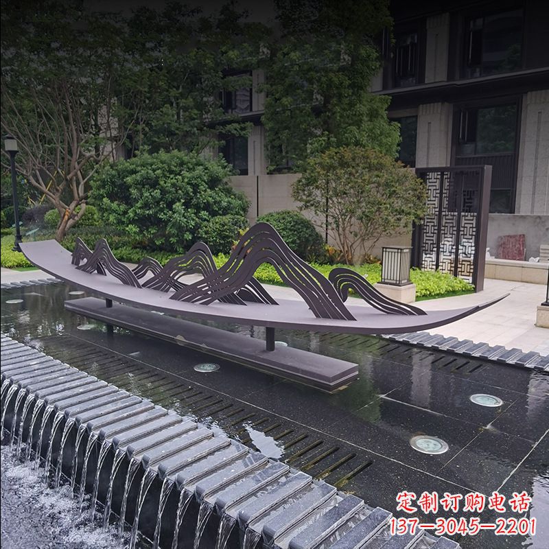 南阳不锈钢小船假山抽象景观