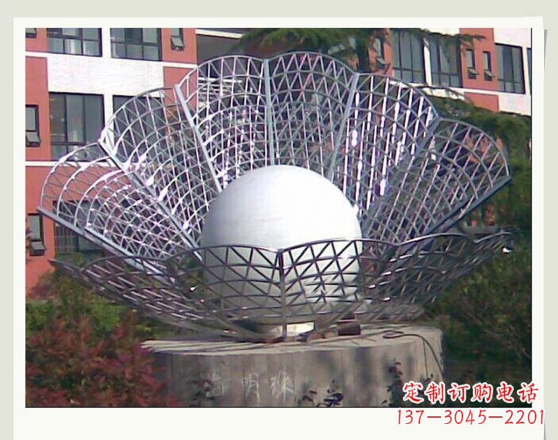 南阳海洋精灵不锈钢贝壳雕塑