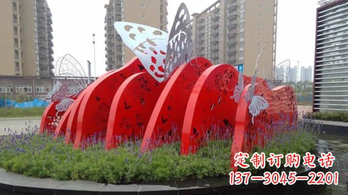 南阳不锈钢小区抽象蝴蝶雕塑