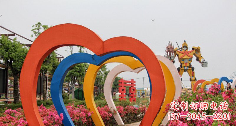 南阳不锈钢心形拱门公园雕塑
