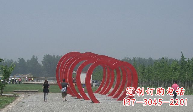 南阳不锈钢心形拱门公园景观雕塑