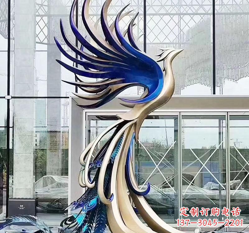 南阳不锈钢艺术凤凰雕塑