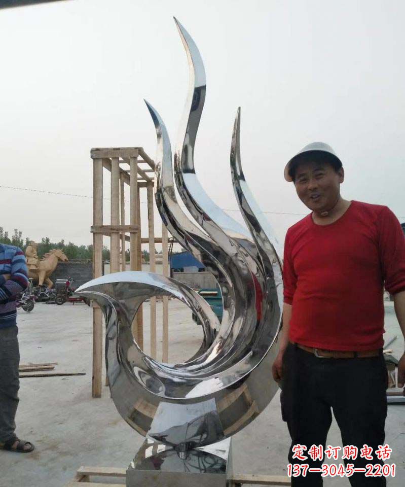南阳不锈钢艺术凤凰雕塑1