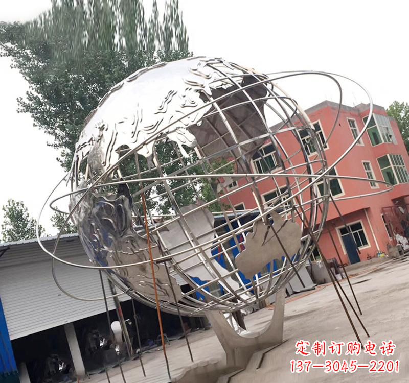 南阳不锈钢艺术镂空地球仪雕塑
