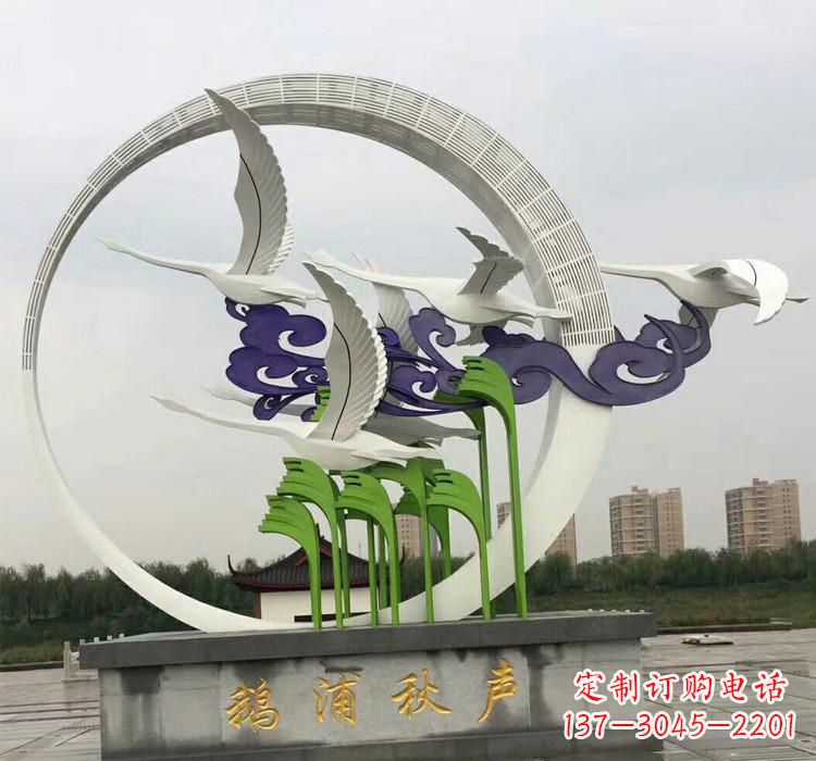 南阳不锈钢艺术仙鹤雕塑