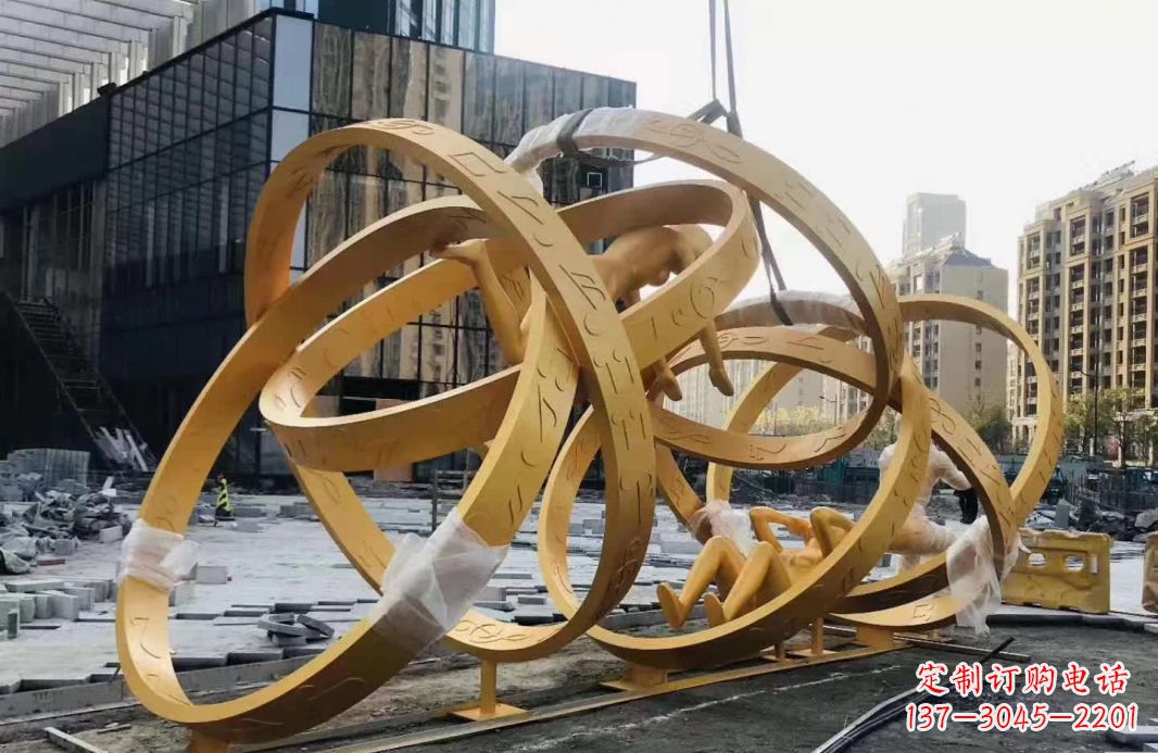 南阳不锈钢音符运动人物雕塑艺术融合音乐