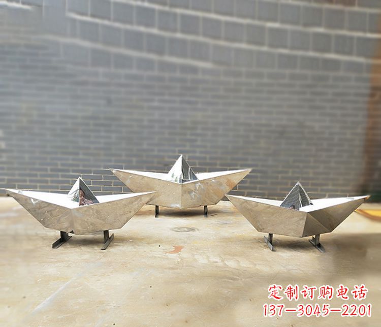 南阳不锈钢元宝雕塑精致的艺术品