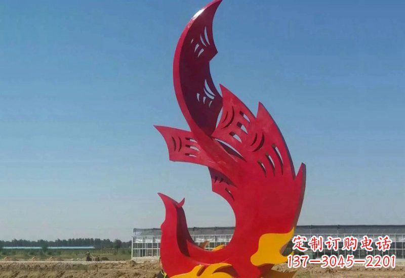 南阳凤凰雕塑传承不锈钢园林艺术