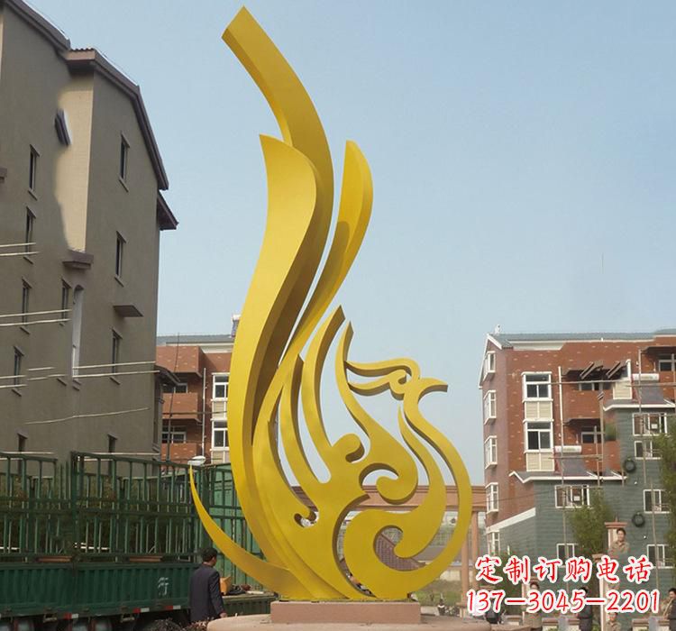 南阳不锈钢园林凤凰雕塑