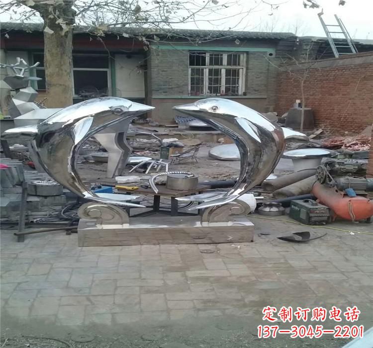 南阳不锈钢园林海豚雕塑