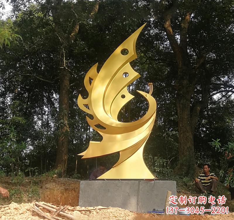 南阳不锈钢园林金凤凰雕塑
