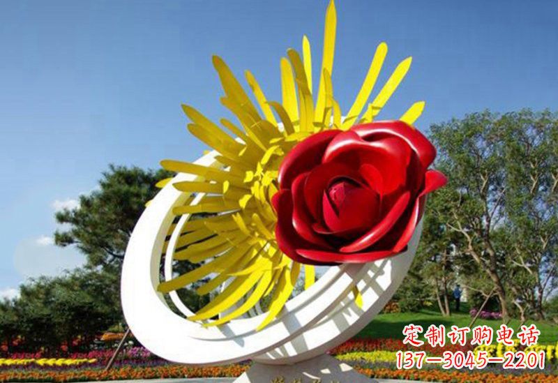 南阳不锈钢玫瑰花雕塑——给城市景观带来美丽