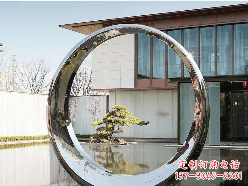 南阳不锈钢月亮摆件雕塑