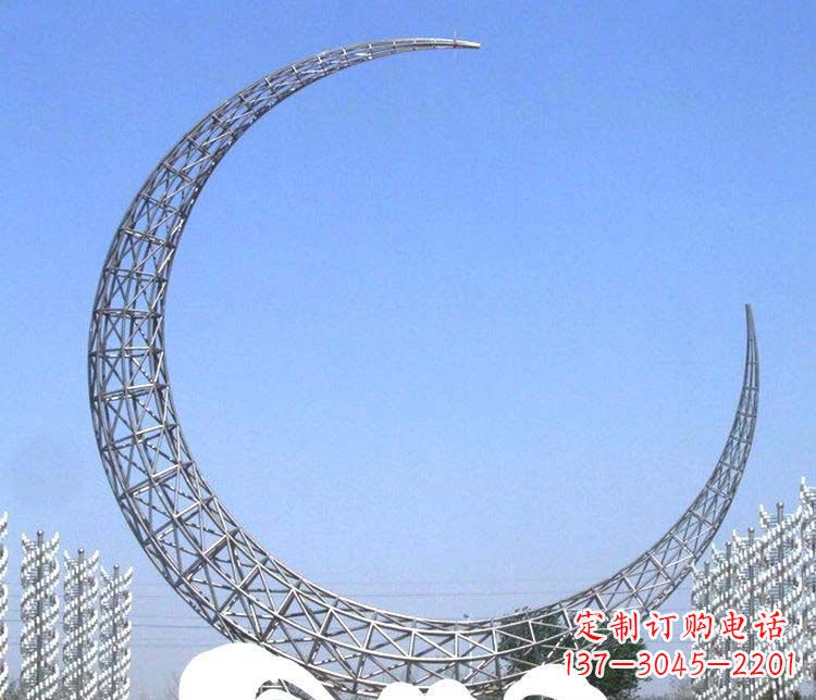 南阳不锈钢月亮雕塑1