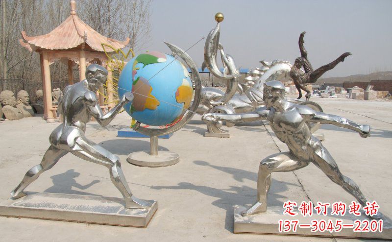 南阳勇敢者的身影——不锈钢运动员击剑雕塑
