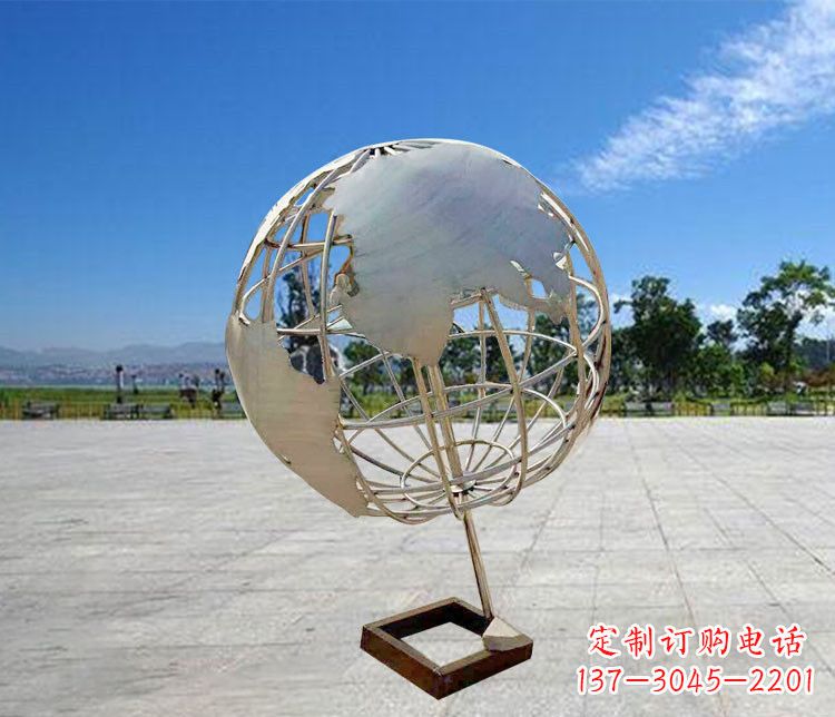 南阳神奇的不锈钢地球仪雕塑