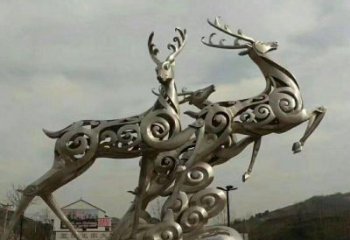 南阳梅花鹿雕塑——祥云梅花鹿广场的标志