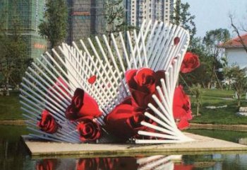 南阳不锈钢玫瑰花雕塑一种精美的艺术品