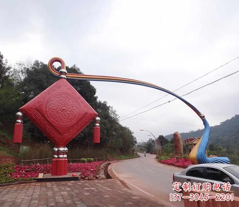 南阳不锈钢拱门雕塑精致的现代艺术