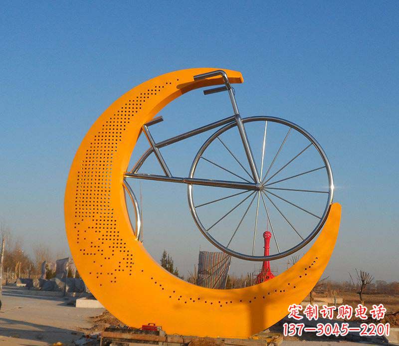 南阳不锈钢自行车雕塑一次性看到的艺术经典