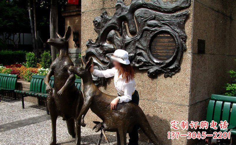 南阳袋鼠雕塑——装点步行街的美丽风景