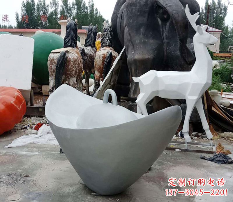 南阳财源滚滚不锈钢元宝雕塑