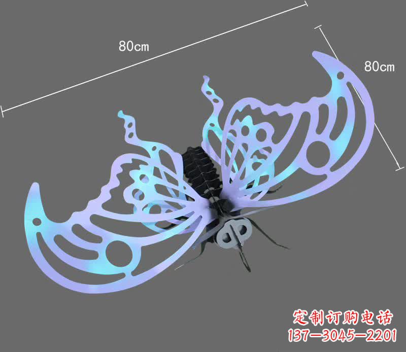 南阳彩绘不锈钢蝴蝶雕塑宛如梦幻般的艺术之作