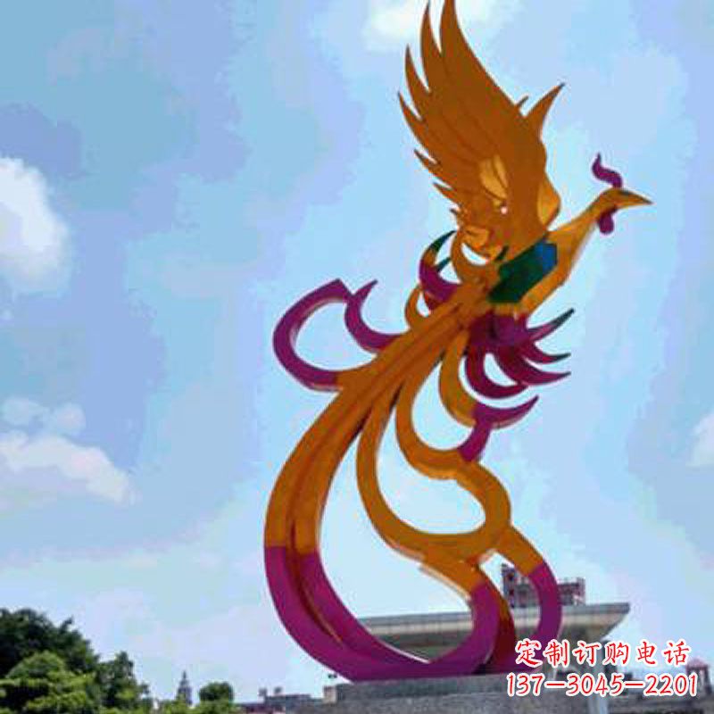 南阳不锈钢凤凰雕塑——城市标识景观精美装饰