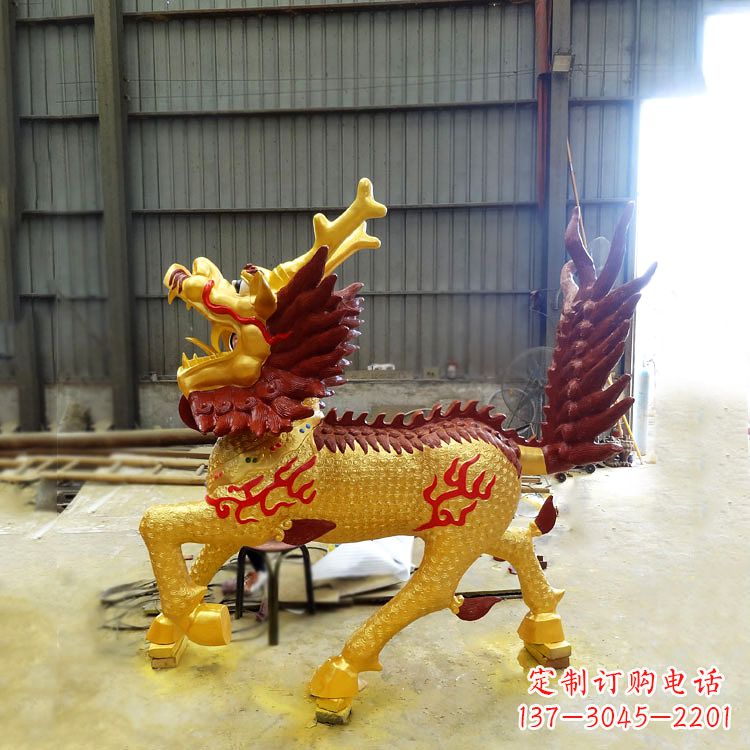 南阳精美麒麟铜雕塑