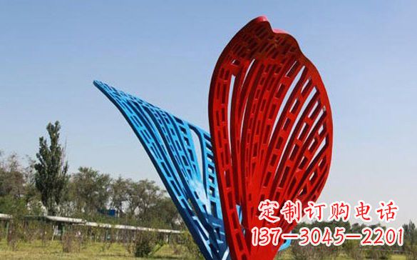 南阳彩色不锈钢抽象蝴蝶雕塑