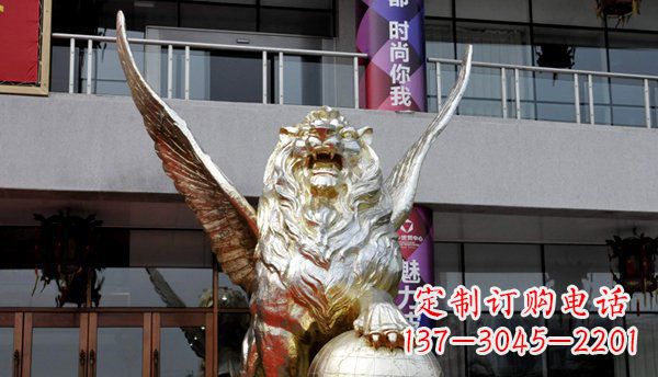 南阳铜雕狮子西洋狮子的精美雕塑