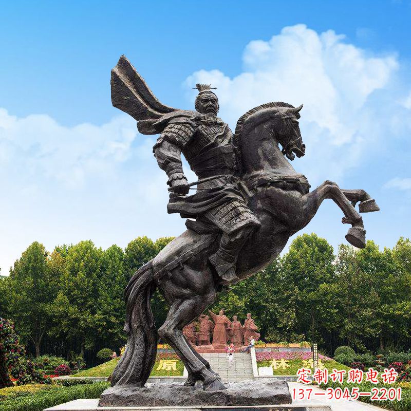 南阳曹操骑马铜雕塑像-景区历史名人古代帝王雕塑