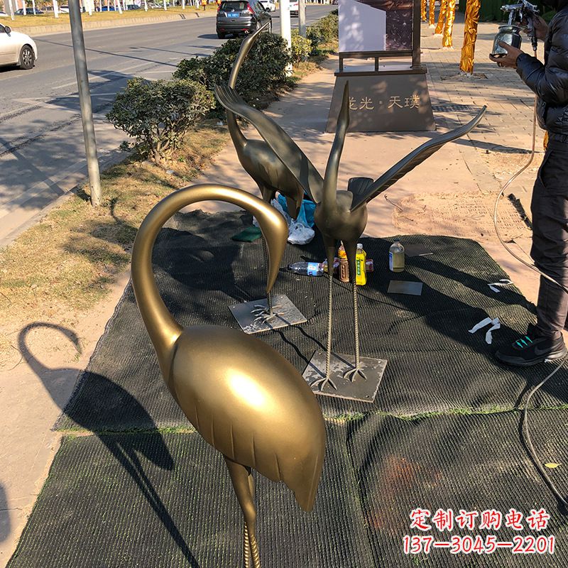 南阳成都不锈钢动物鹤雕塑