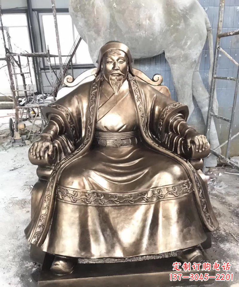 南阳成吉思汗铜雕——象征着蒙古强大力量