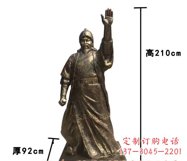 南阳成吉思汗象征蒙古民族英雄气概的铜雕