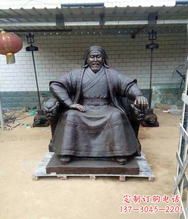 南阳成吉思汗铜雕古代伟人