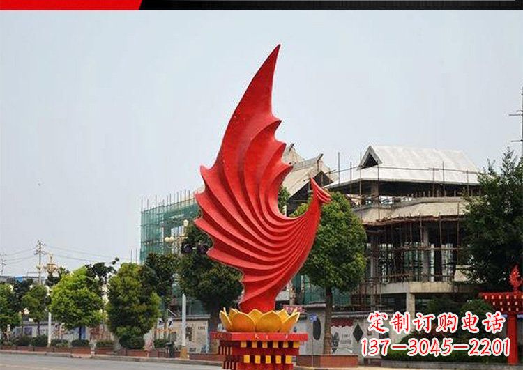 南阳城市的至高象征——不锈钢凤凰雕塑