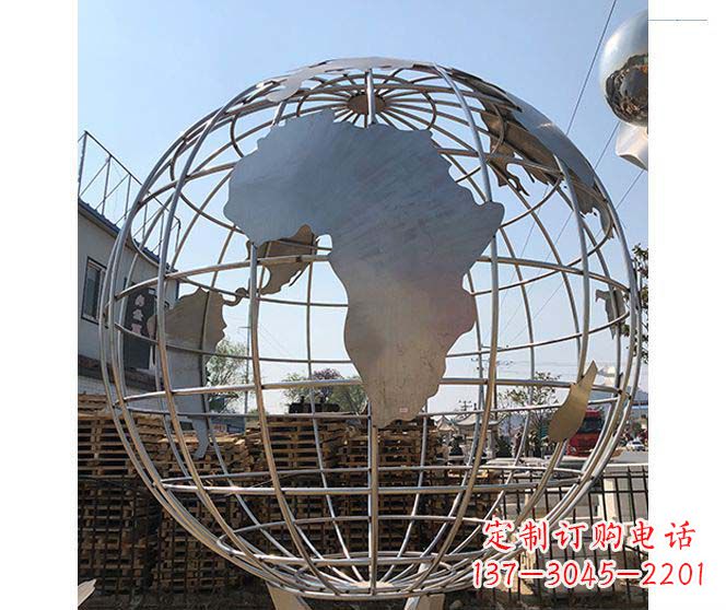 南阳城市不锈钢地球仪造型雕塑