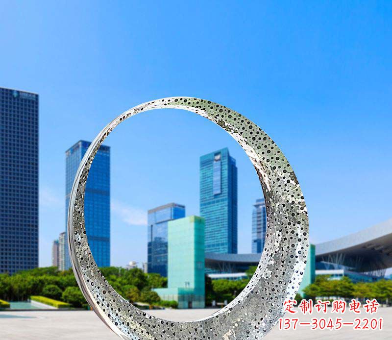 南阳美丽圆环——不锈钢灯饰雕塑