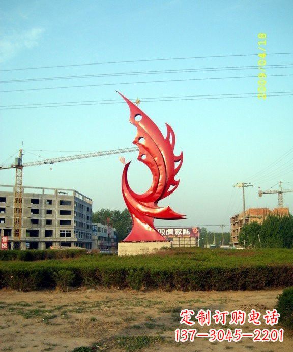 南阳不锈钢凤凰雕塑传承传统文化的艺术精品
