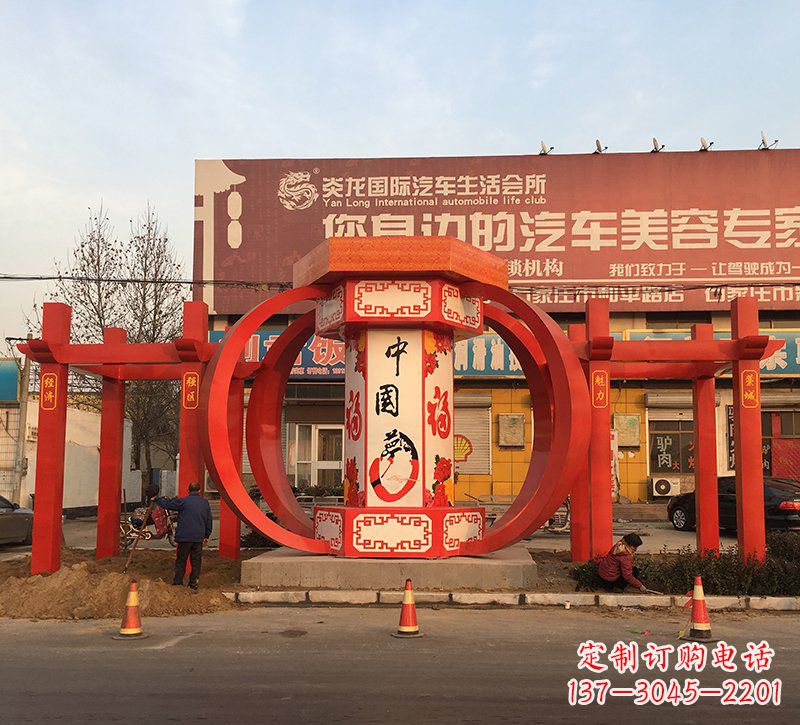 南阳城市之光不锈钢梦灯笼雕塑