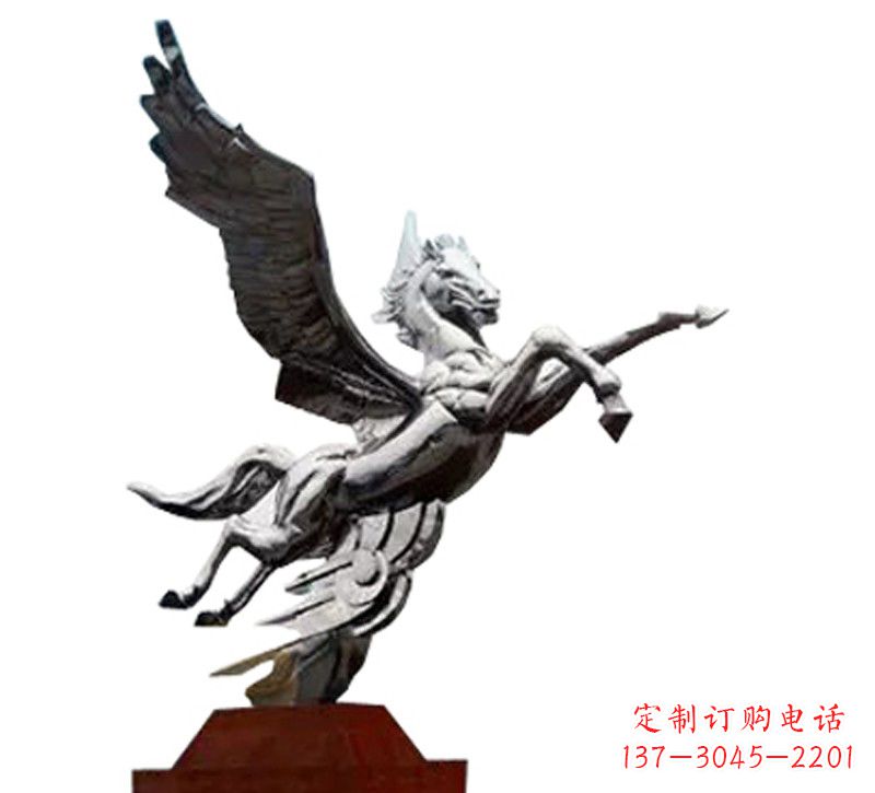 南阳城市飞马不锈钢雕塑像