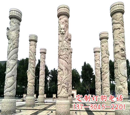 南阳城市广场大理石石材龙柱景观柱