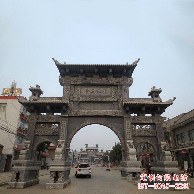 南阳仿古牌楼雕塑——缔造城市文化新气象