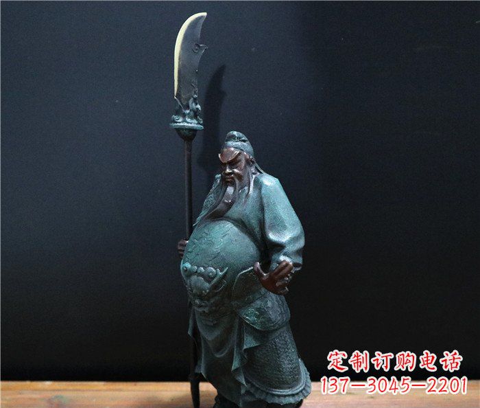 南阳玻璃钢仿铜关公雕塑