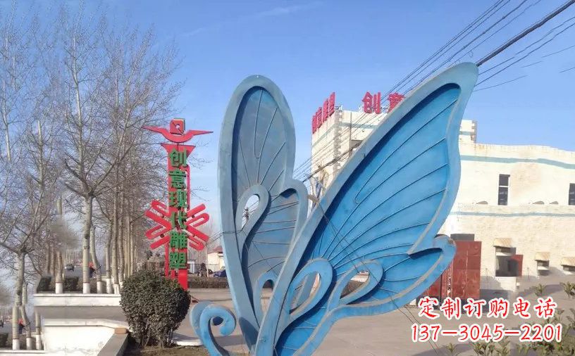 南阳抽象不锈钢蝴蝶雕塑把美丽永久定格