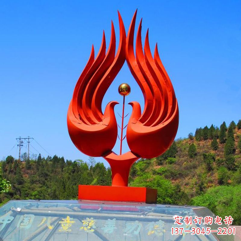南阳抽象凤凰公园不锈钢雕塑-景区园林景观神兽标识雕塑