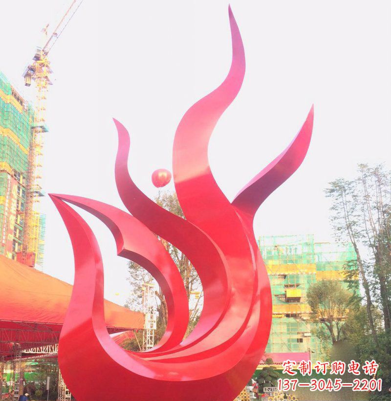 南阳抽象凤凰广场不锈钢雕塑