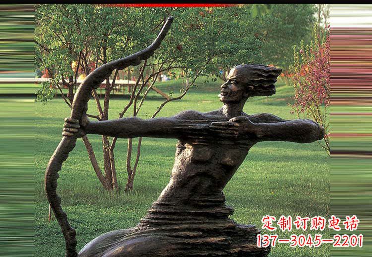 南阳古代神话中的后羿雕塑
